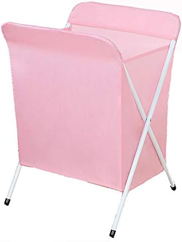 Decouvrez ce trieur a linge qui se replie apres usage en coloris rose