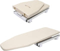 La planche escamotable avec un revetement en coton en coloris blanc et gris