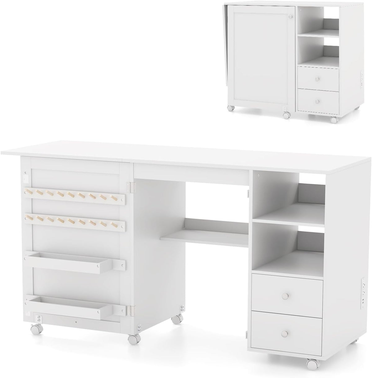 Cette table offre un format de 146 x 50 x 78 cm