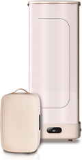 Une table de repassage qui se replie apres usage en coloris blanc et beige