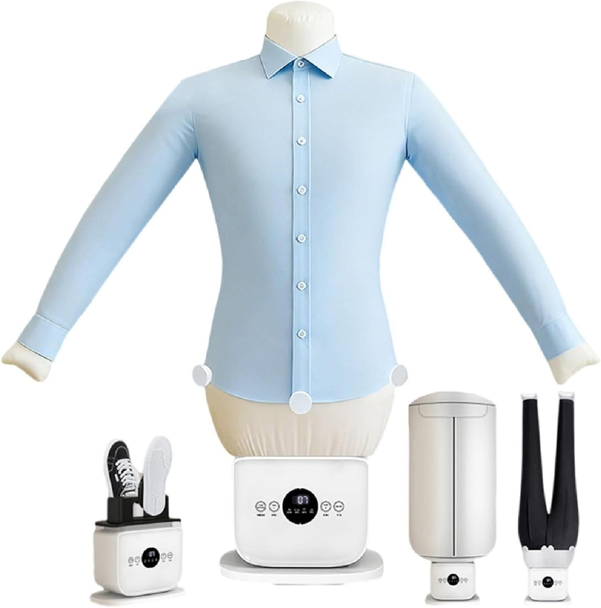 Le mannequin de repassage combine des reglages de debit avec une protection contre la surchauffe