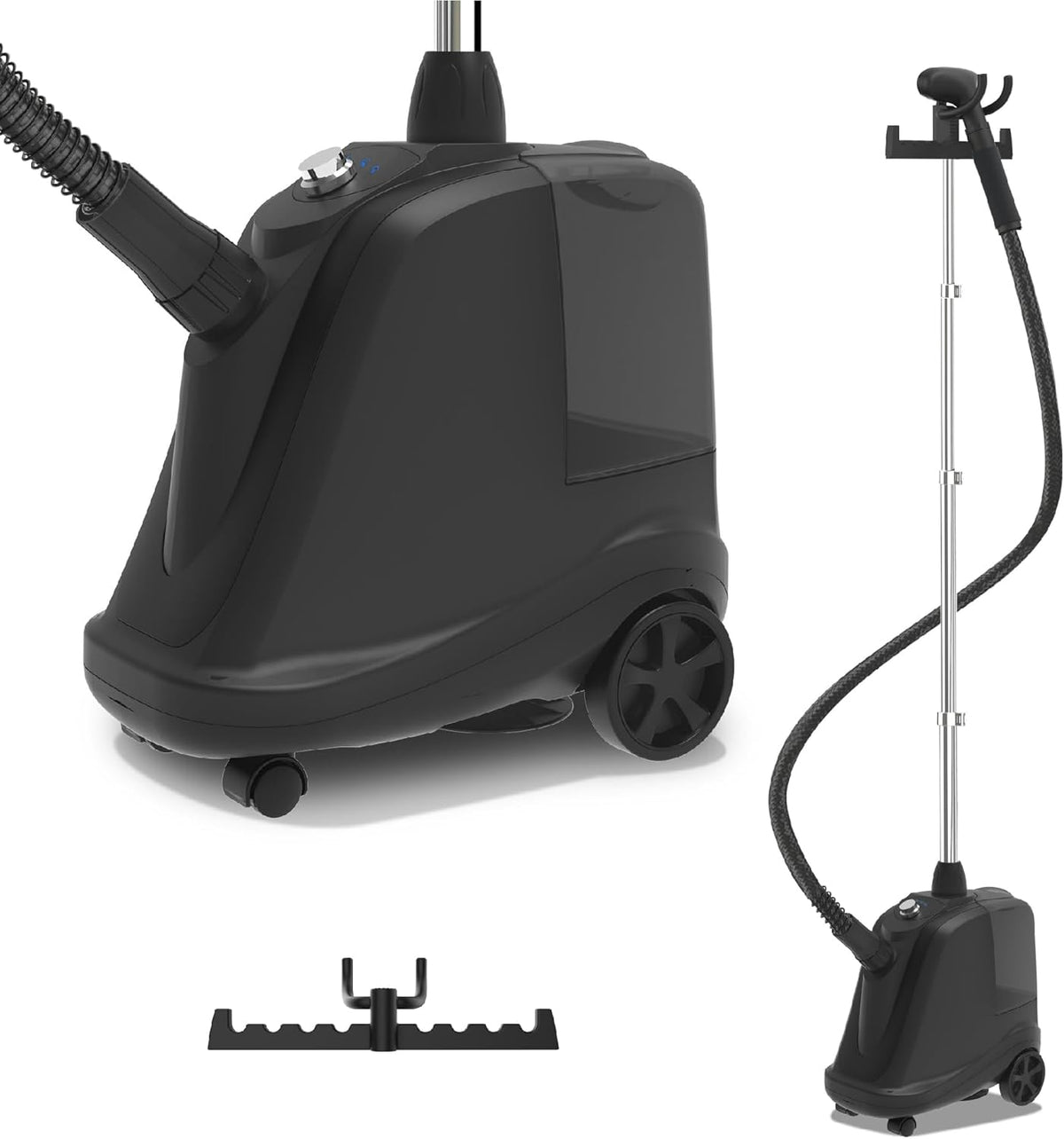 Le reservoir de remplacement reunit un support pour cintre et des roulettes