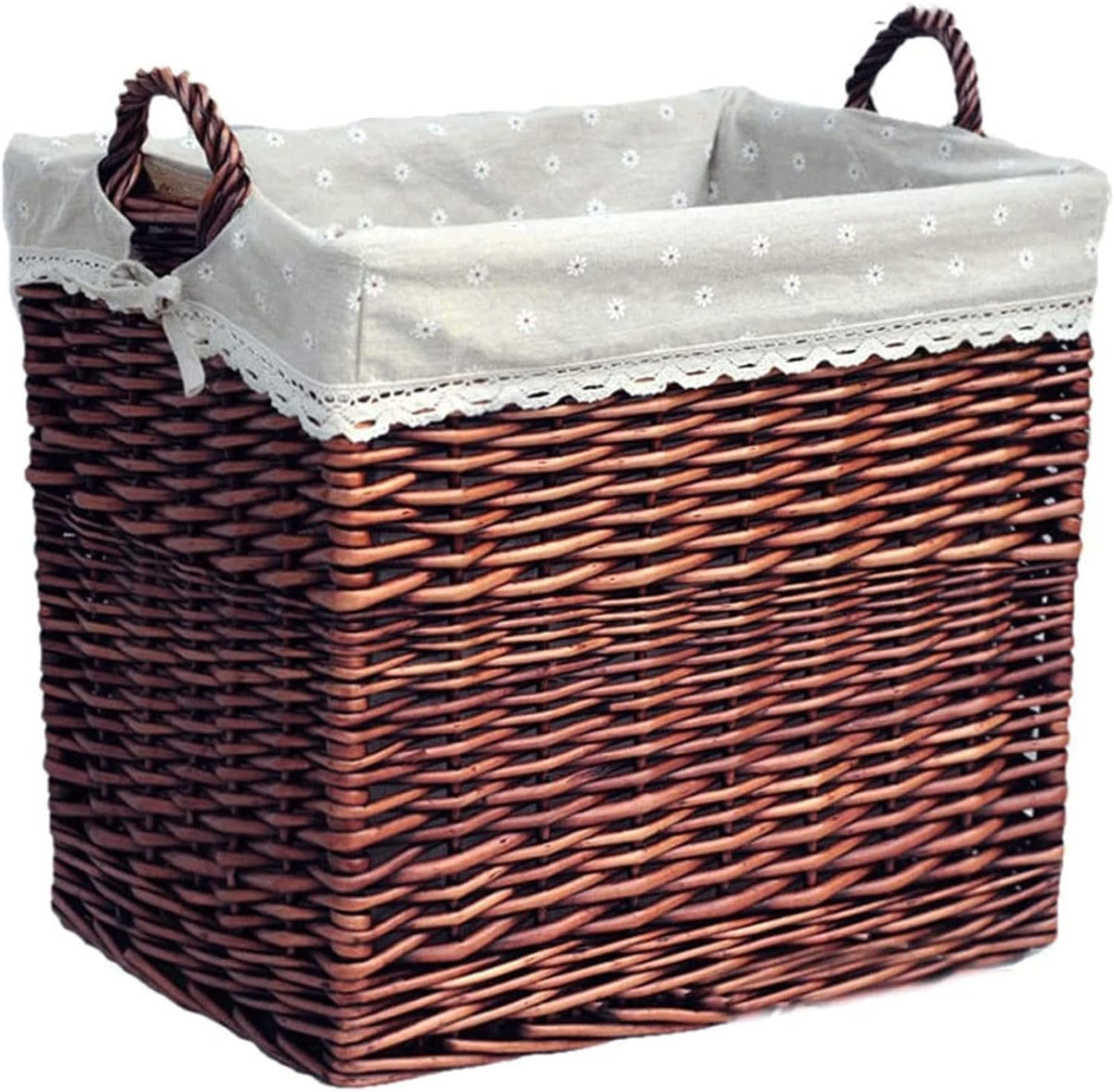 Un panier a linge integre une poignee de prise en main