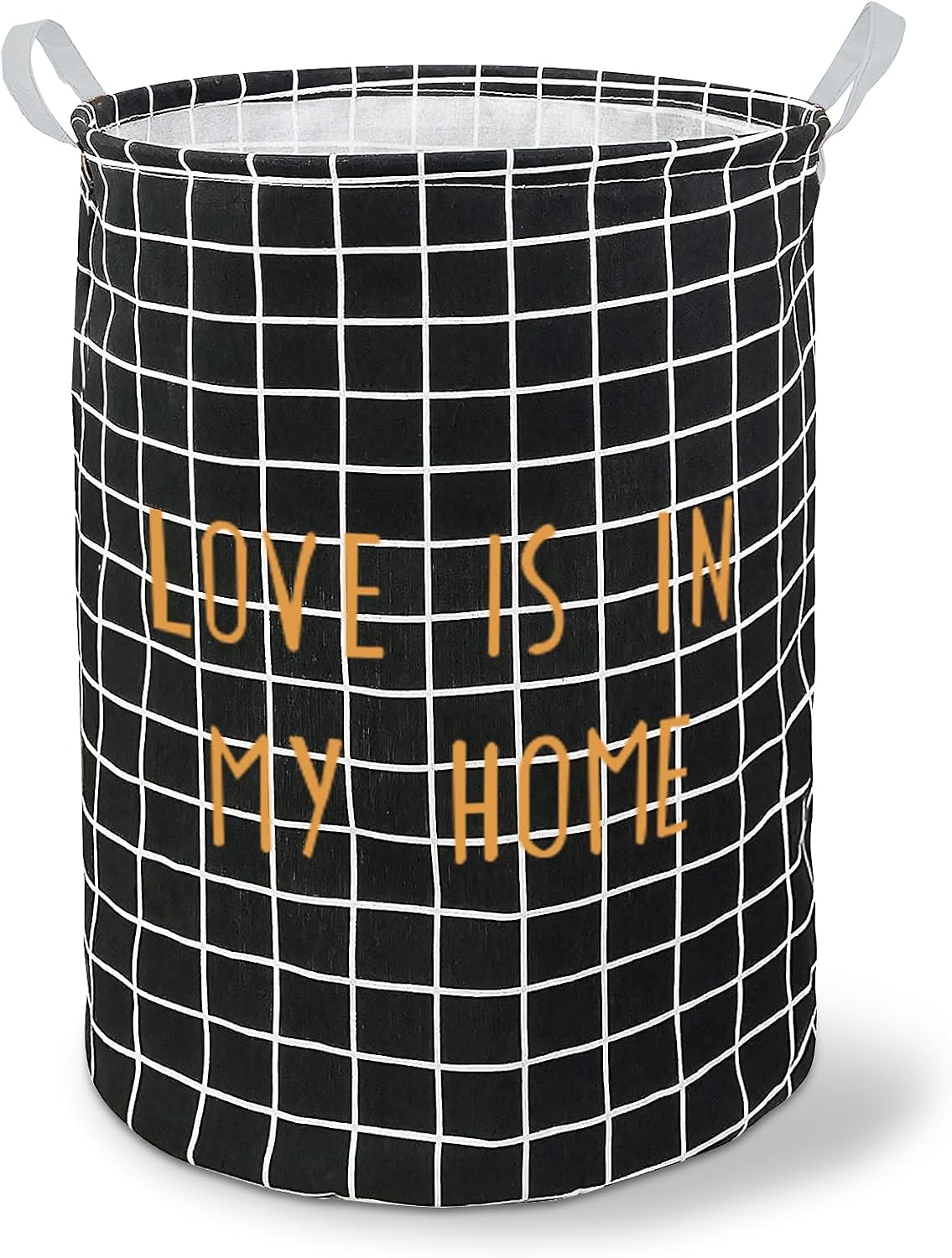 Un panier a linge avec un revetement en coton dispose aussi d'une structure pliante